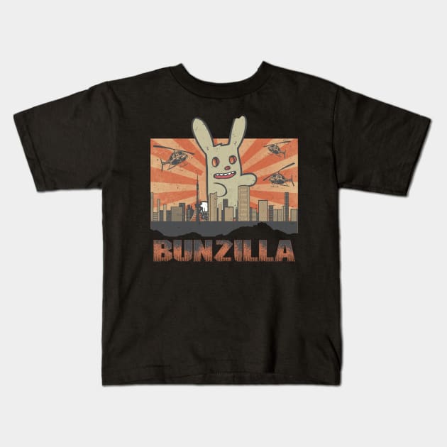 Bunzilla - Japanese Monster Bunny Kids T-Shirt by Ruffeli